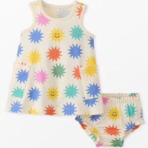 NWOT Hanna Andersson Baby Print Tunic Dress & Bike Shorts Set 0-3M